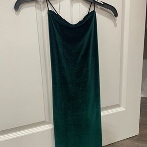 Elegant Green Velvet Dress